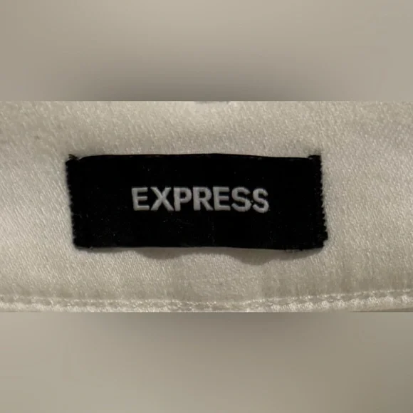 Express White High Rise Bootcut Jeans Size 2R Stretch Denim - Picture 4 of 6
